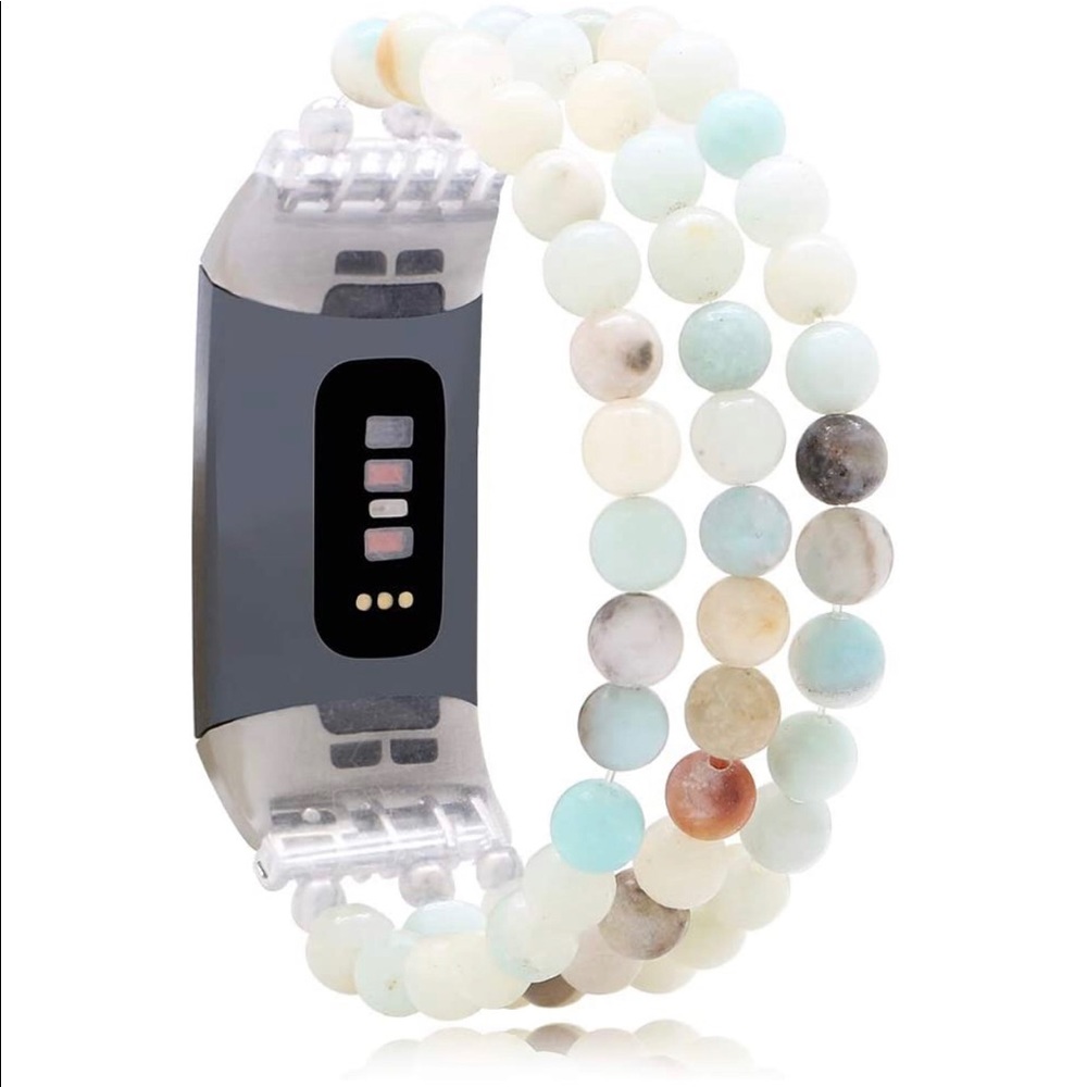 Fitbit Charge 3 Charge 4, Beaded Bracelet Watch Band